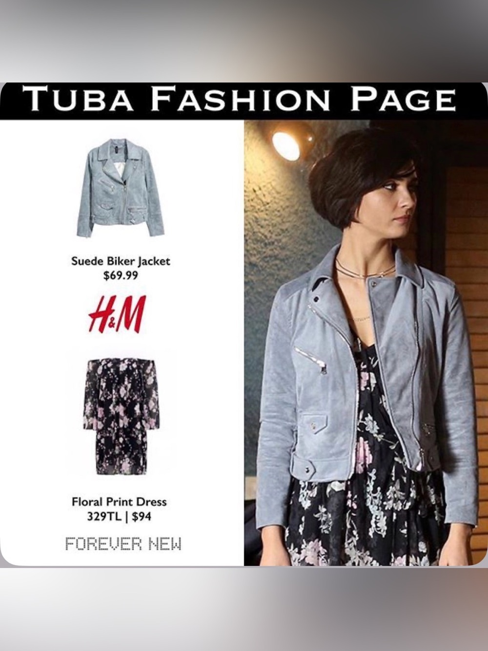 RARE H&M Suede Faux Leather Moto Jacket Sz 14 Cezur ve Guzel Tuba Buyukustun